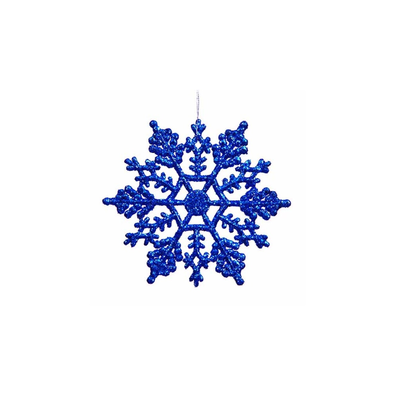 Northlight Glitter Snowflake Christmas Ornaments - 4" - Lavish Blue - 24ct